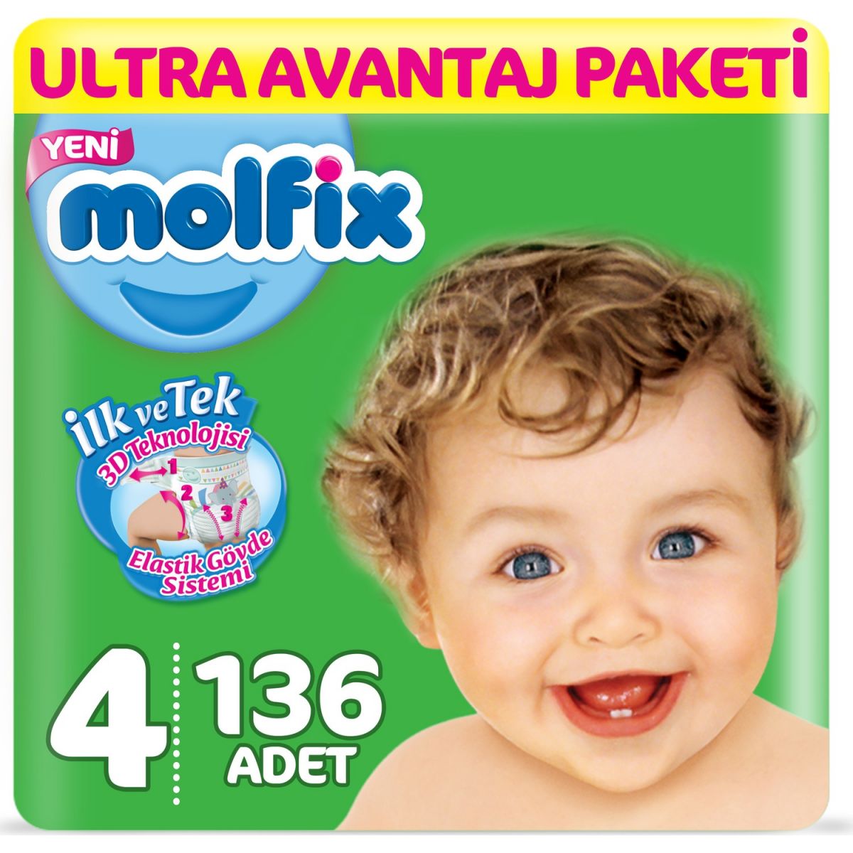 Molfix Ultra Avantaj Paketi 4 Numara 7-14 Kg  136 Adet
