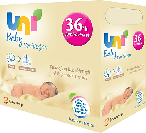 Uni Baby Yenidoğan 40 Yaprak 36'lı Paket Islak Mendil