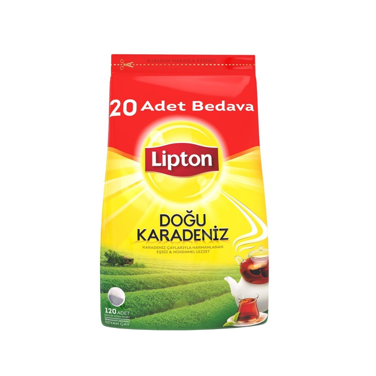 Lipton Doğu Karadeniz Bergamot Aromalı Demlik Poşet Çay 120 Adet