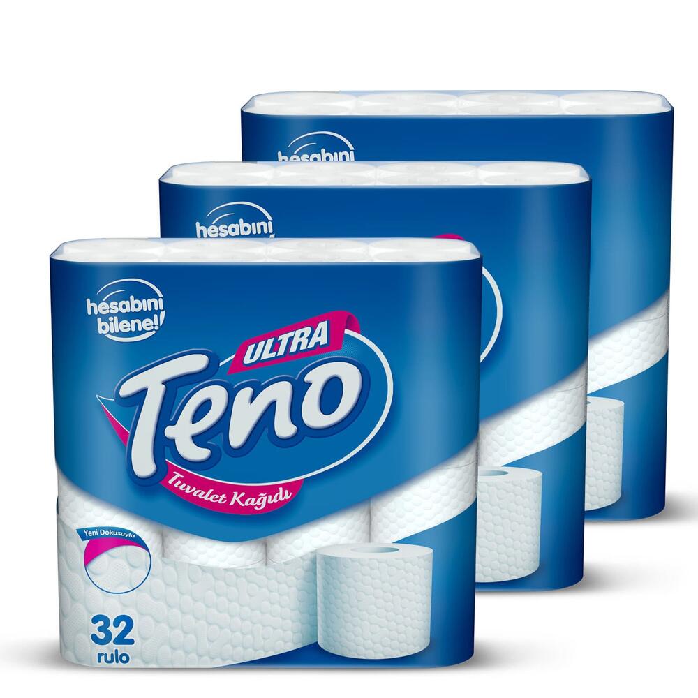 Teno Çift Katlı Tuvalet Kağıdı 32 Rulo X 3 Adet