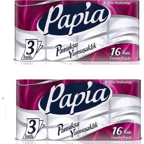 Papia 3 Katlı Tuvalet Kağıdı 16'lı 2 Adet