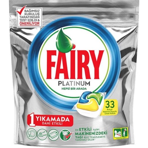 Fairy Platinum 33 Yıkama Bulaşık Makinesi Deterjanı Kapsülü Limon Kokulu
