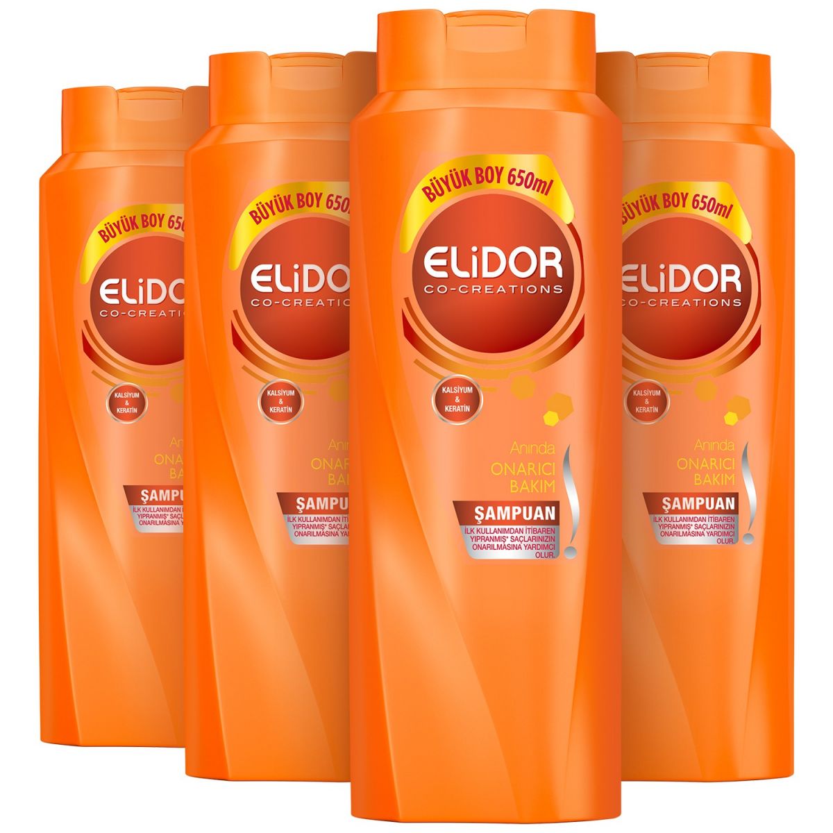 Elidor Anında Onarıcı Bakım Saç Bakım Şampuanı 650 ml 4'lü Fırsat paketi