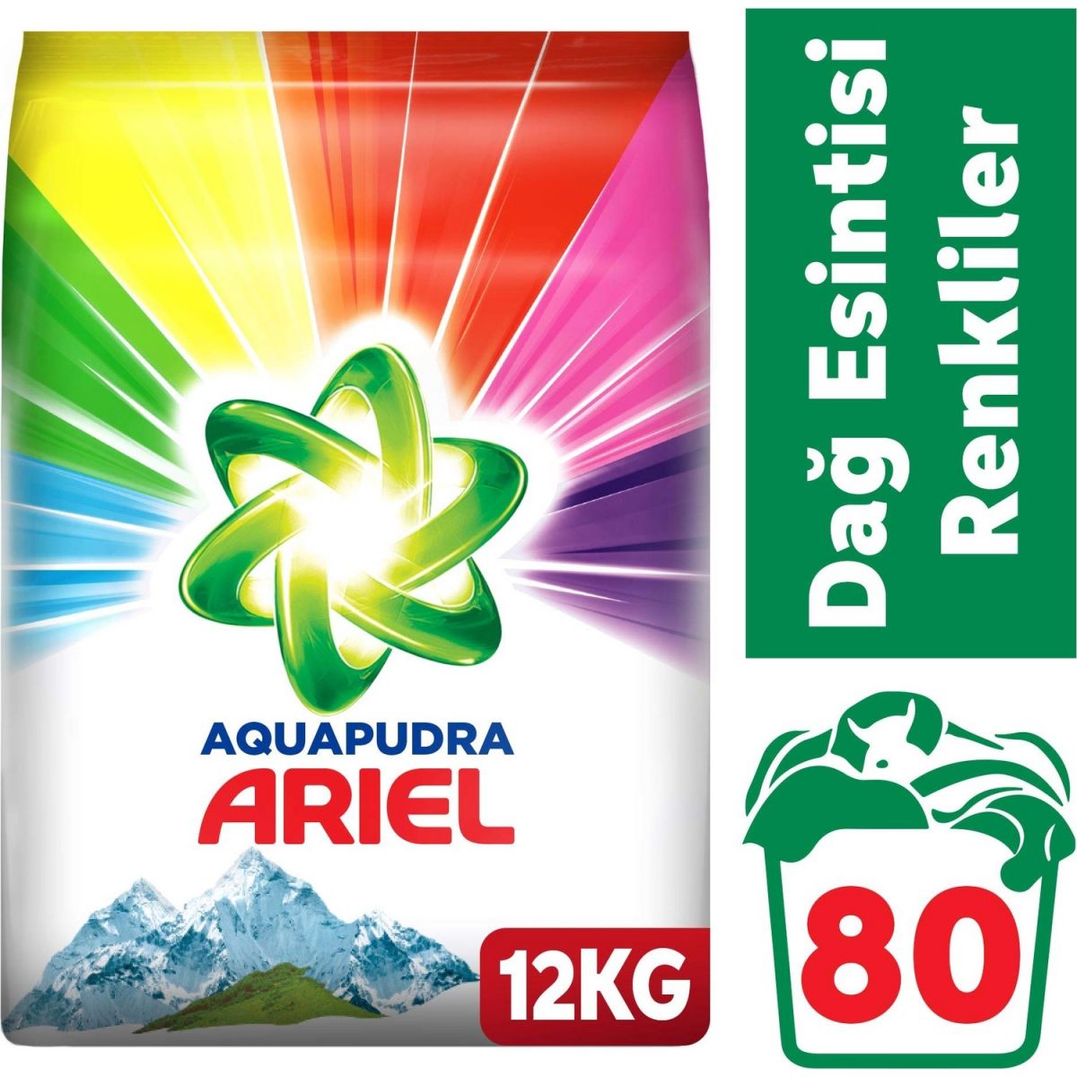 Ariel 12 kg Toz Çamaşır Deterjanı Dağ Esintisi Renkiler İçin